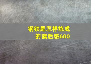 钢铁是怎样炼成 的读后感600